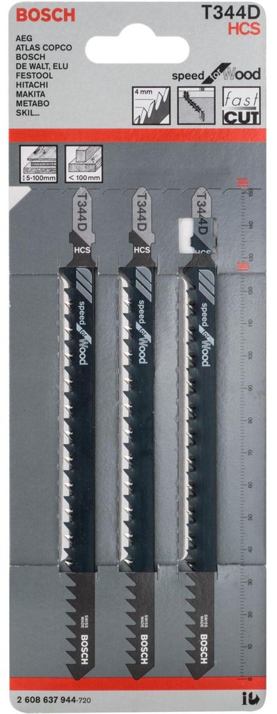 Lame de scie sauteuse T 344 D Speed for Wood, pack de 3 Image du produit 