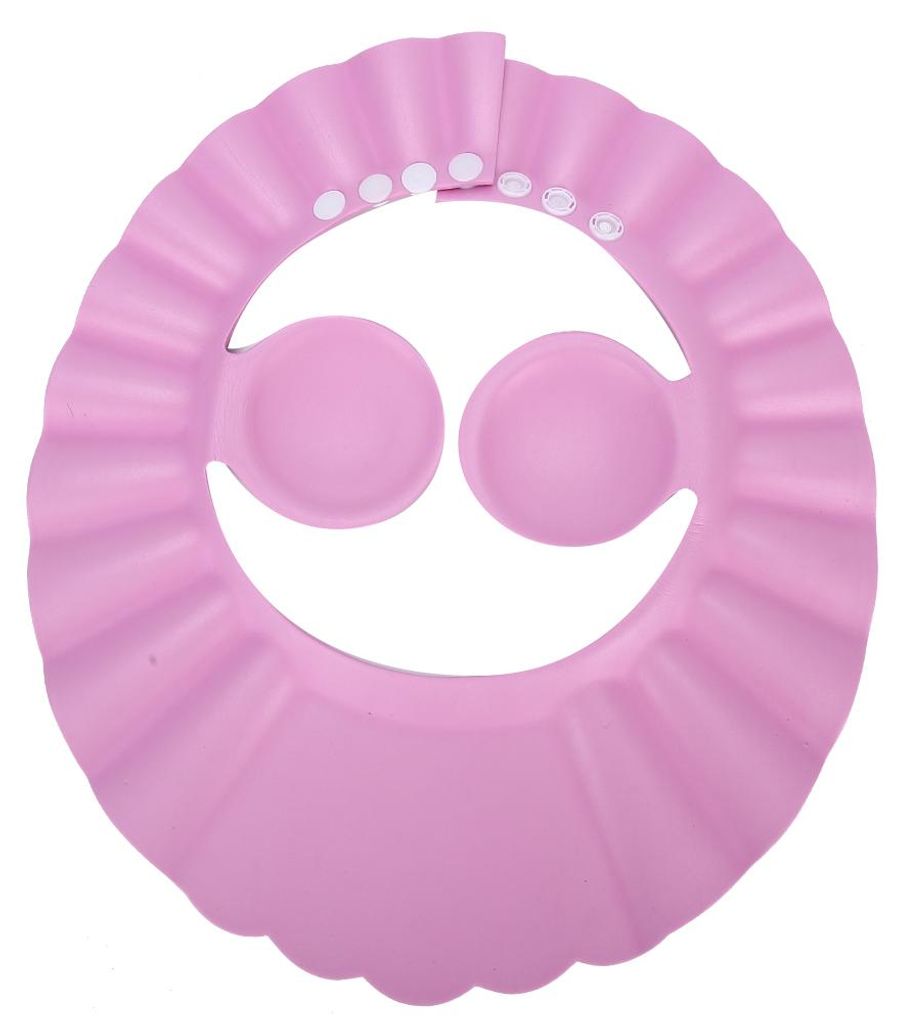 Babyparty-Shampoo-Bademütze aus Silikon mit Sonnenschutz und Ohrenschutz für Kinder – Rosa
