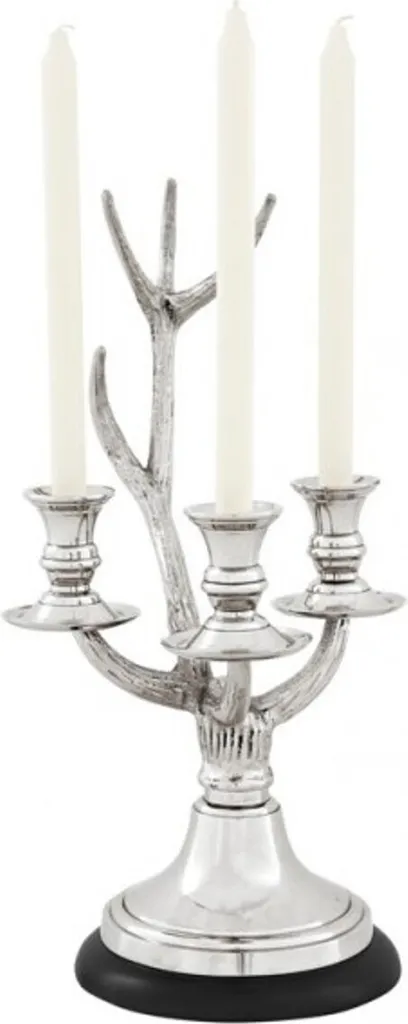 Lustre bois de cerf style baroque luxueux finition nickel pour salon