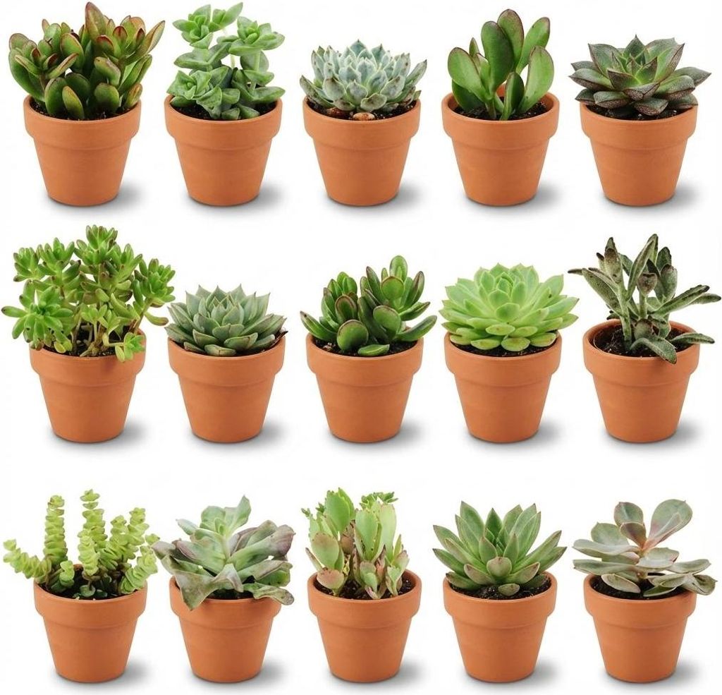Mini Sukkulenten Mix pflegeleicht Zimmerpflanzen 15 Stück Ø8,1cm 5-10cm Deko