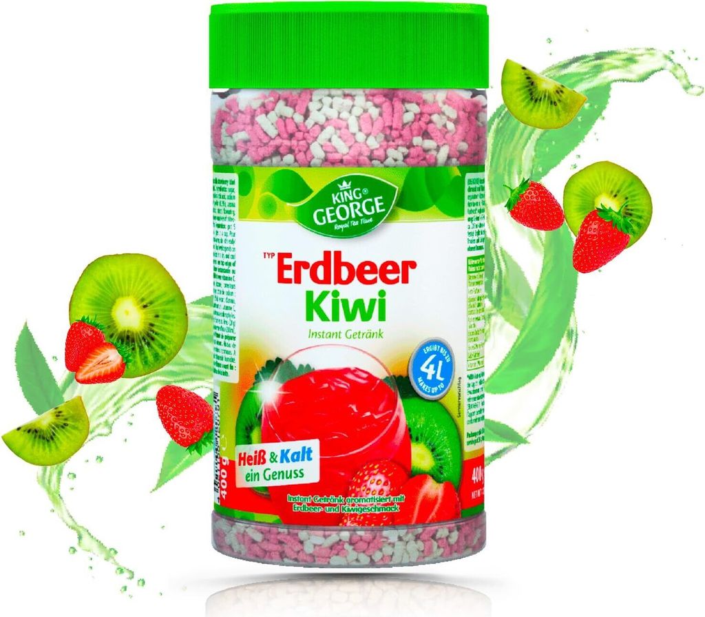 KING GEORGE Instant Tee Erdbeer Kiwi 12 x 400g Produktbild 