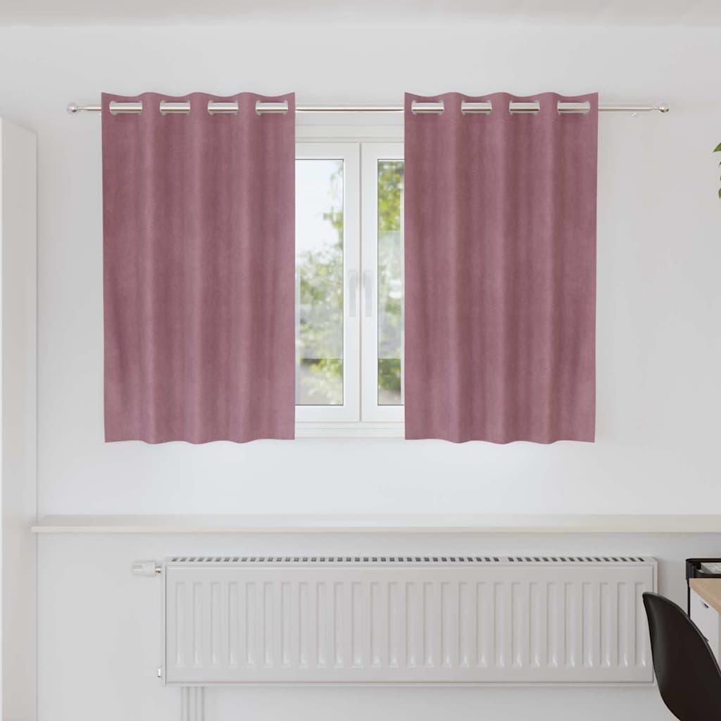 Verdunkelungsvorhänge 2 pcs Dunkelrosa 140 x 140 cm Samt