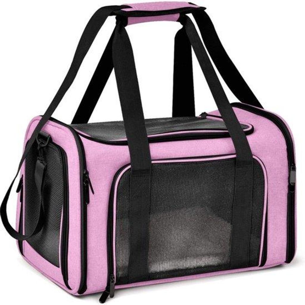 45 x 30 x 30 cm Transportbox - Opvouwbaare Transportbox - 7 kg - Middelgroße Transportbox - Für Hunde und Katzen - Roze