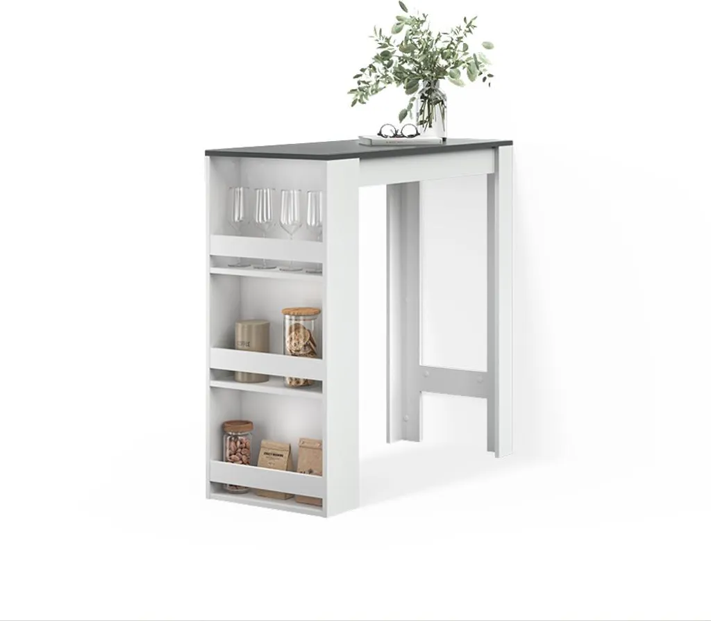 Livinity Tavolo da Bar Regusa 45x110 cm Bianco e Antracite per Cucina
