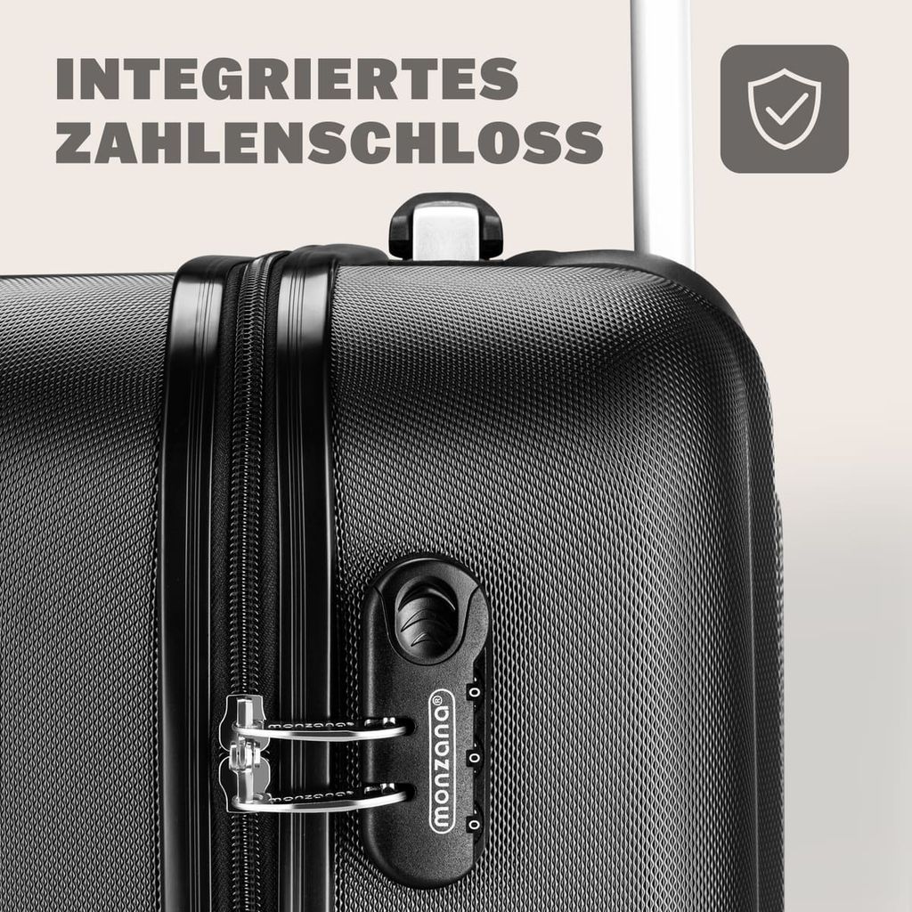 MONZANA® Koffer Handgepäck ABS HardCase Gehäuse gummierte Produktbild 6