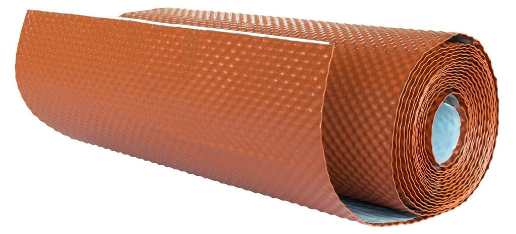 DAPRONA Wandanschlussband 3D 5m x 39cm, Ziegelrot, Alu, Produktbild 