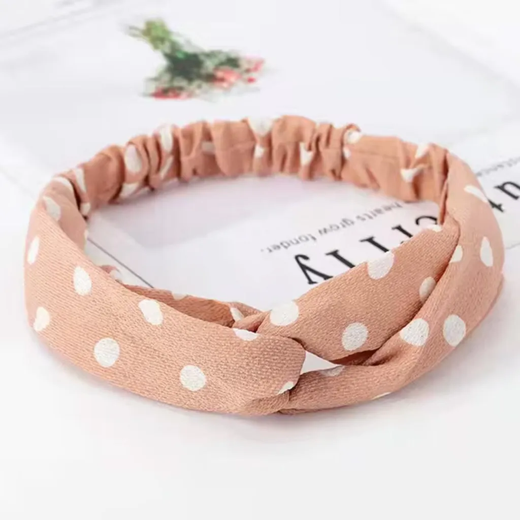 Cerchietto Rosa Pois Retrò per Tutti i Giorni - Accessorio Capelli in Voile