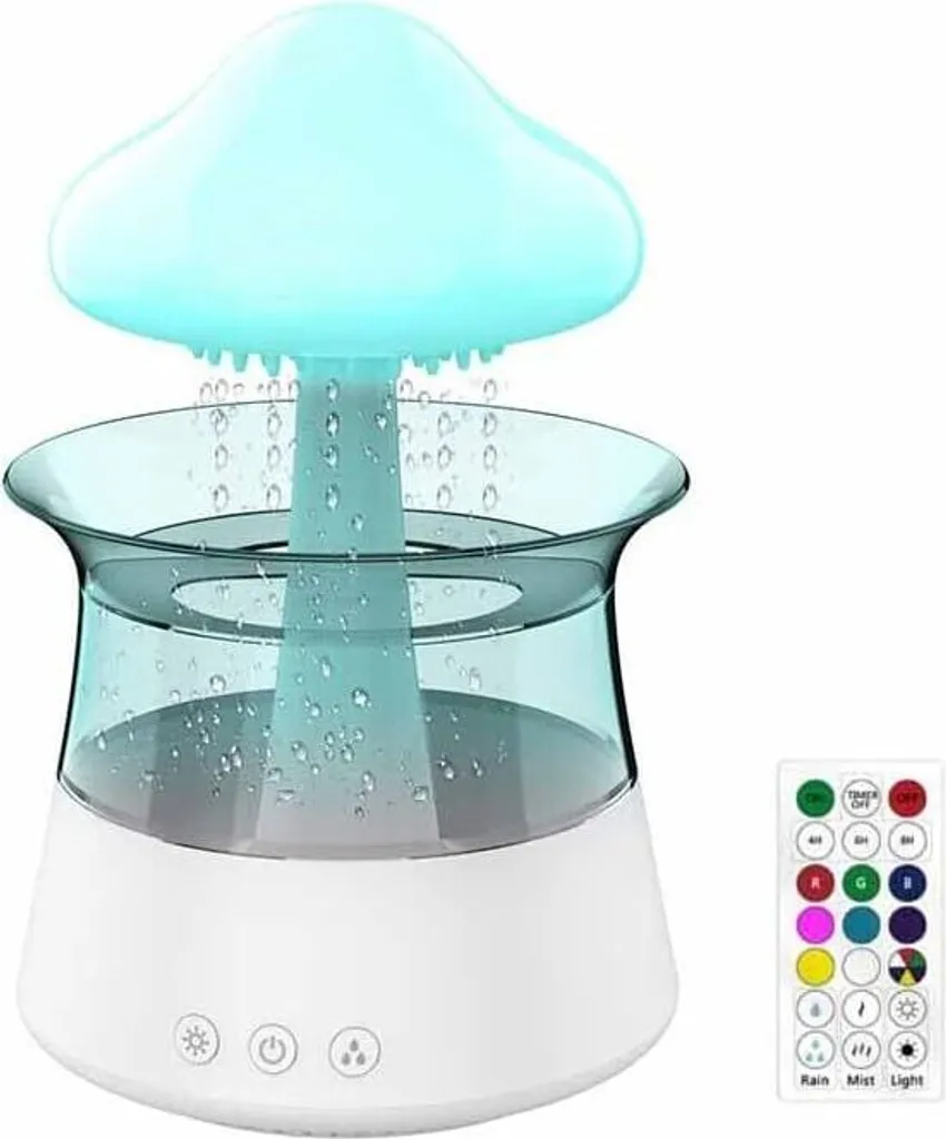 Humidificateur nuage de pluie 450ml avec diffuseur d'huiles et télécommande - 2