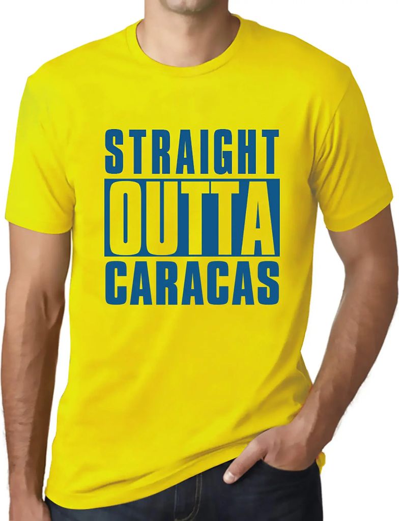 Herren Grafik T-Shirt Direkt aus Caracas – Straight Outta Caracas – Öko-Verantwortlich Vintage Jahrgang Kurzarm Lustige Druck Geburtstag Gesch...
