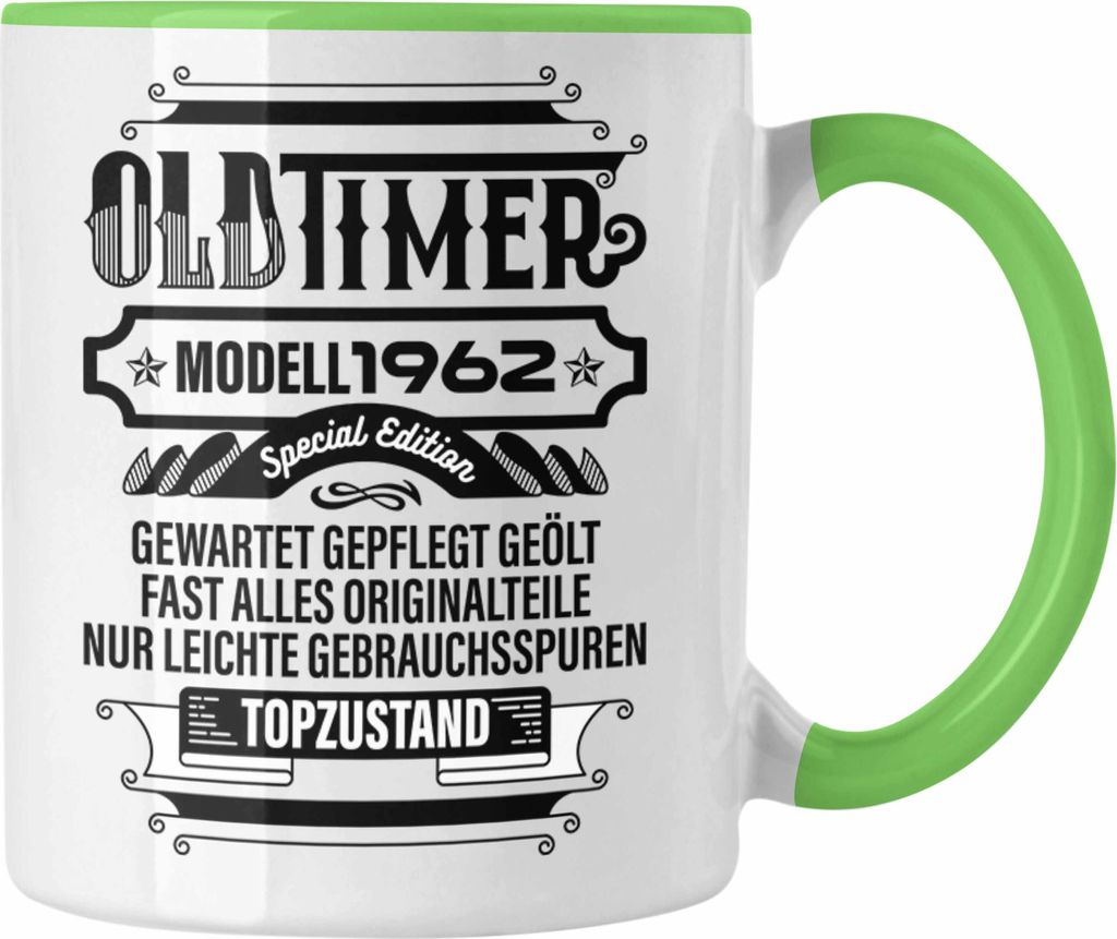 TRENDATION 60. Geburtstag Tasse Frau Mann Geschenk 60er Geschenkidee 60 Mutter Vater (Grün)