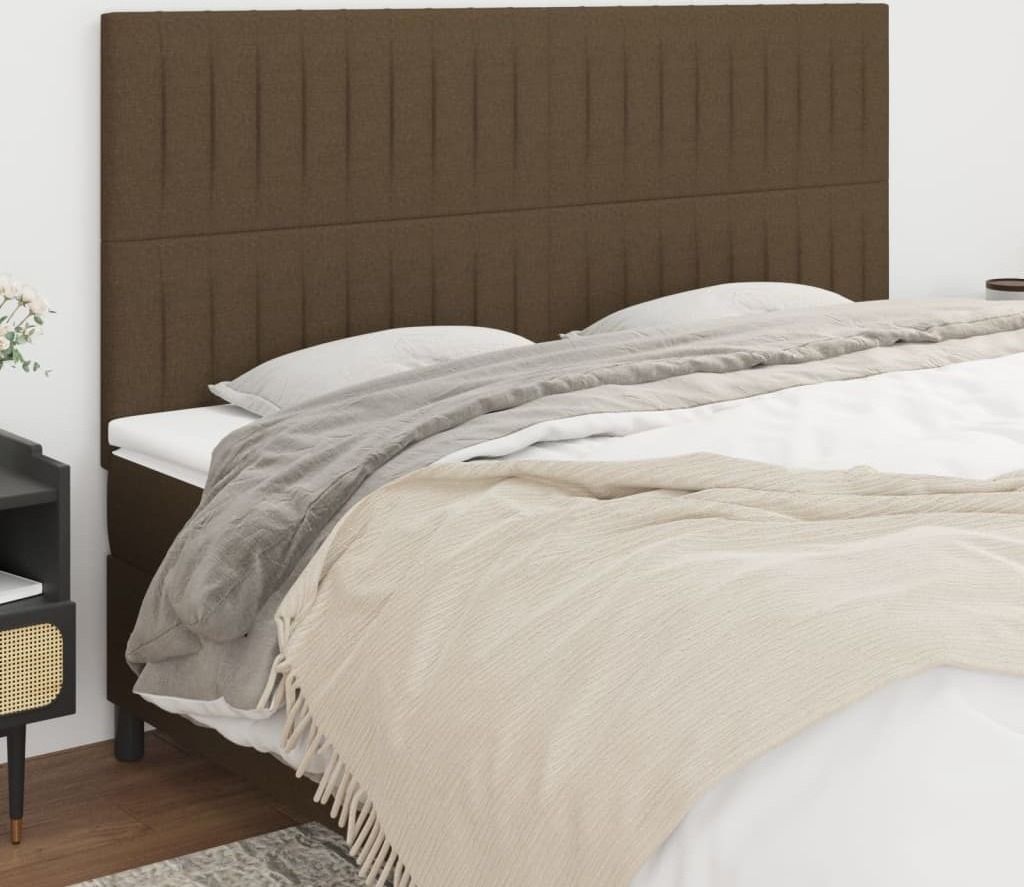 Design Möbel Kopfteile 4er Set Dunkelbraun 90x5x78/88 cm Produktbild 