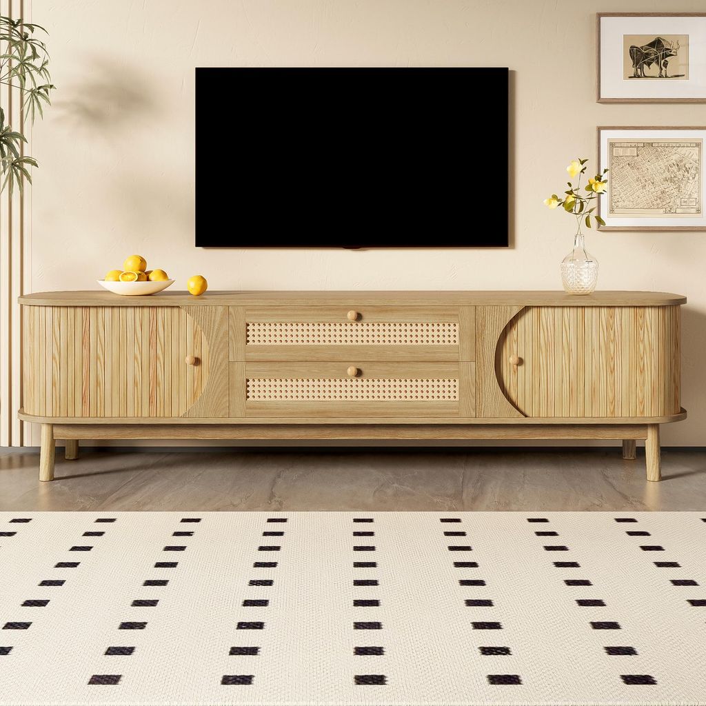 Mobile TV Merax con superficie in rattan, mobile TV con Immagine del prodotto 