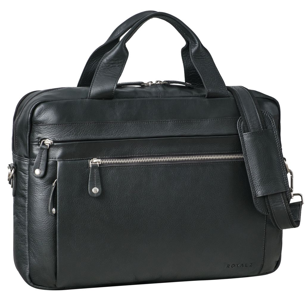 ROYALZ Moderne Vintage Umhängetasche Herren Leder groß "Boston" - ideal als 14 - 15,6 Zoll Laptoptasche Aktentasche mit Laptopfach Ledertasche Sc...