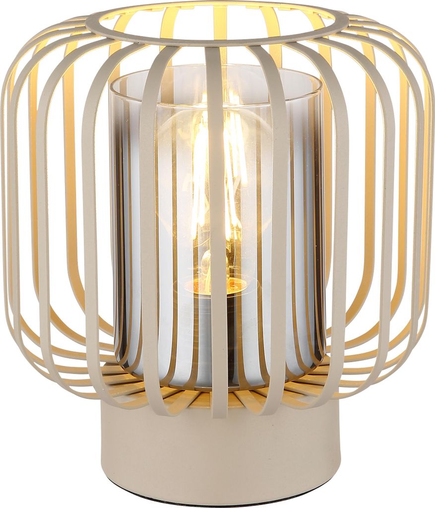 GLOBO Lighting Tischleuchte ALFRED DH 18x19 cm beige Tischlampe