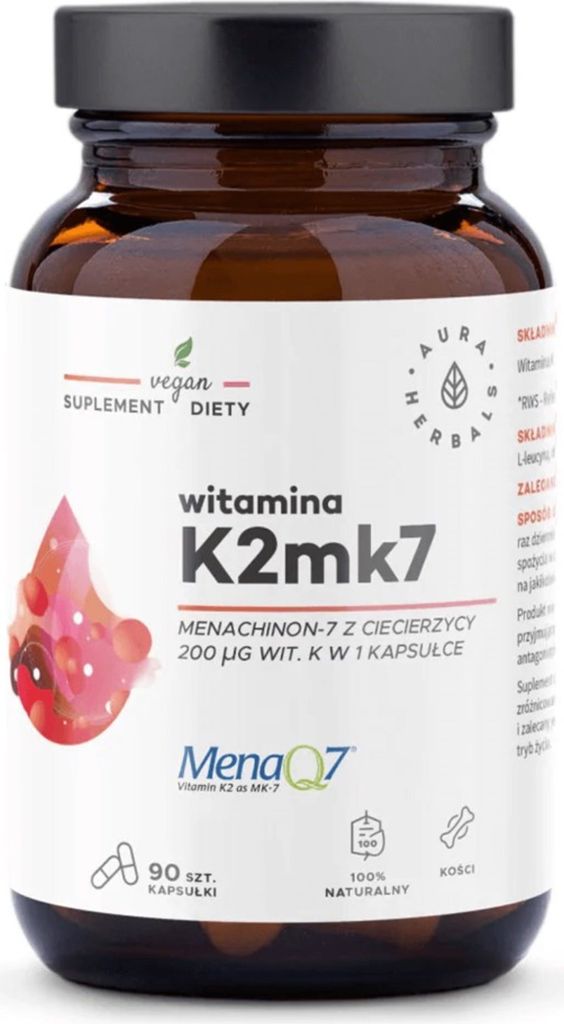 Integratori alimentari Aura Herbals Witamina K2 Mk7 200 Mcg Immagine del prodotto 