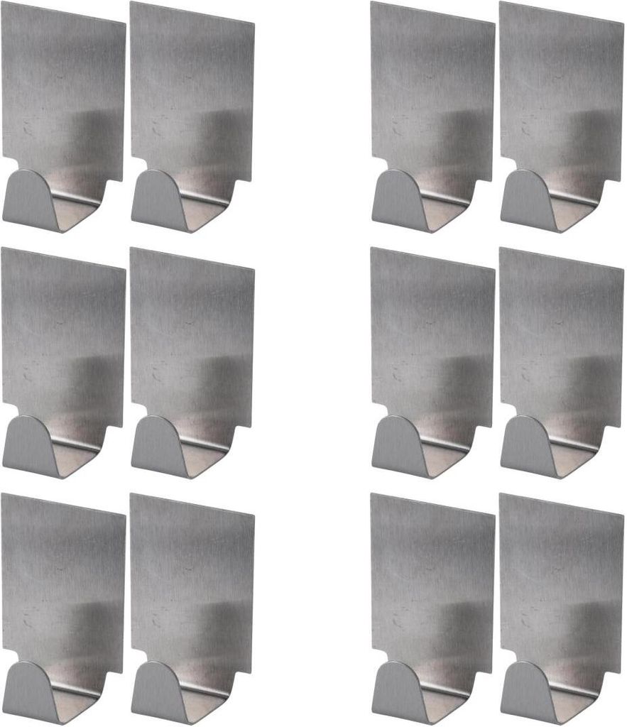 6 x Magnethaken 2er Set Edelstahl gebürstet