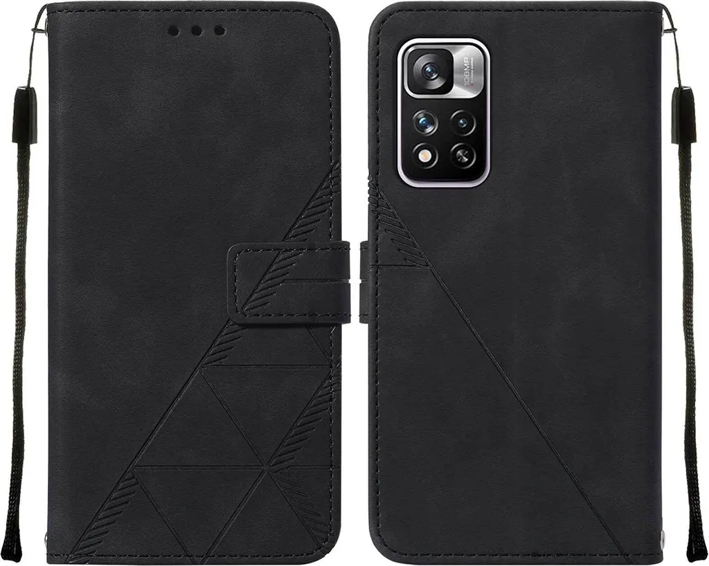 Custodia Flip Poco X4 NFC per Viaggiatori - Pelle Nera con Stand