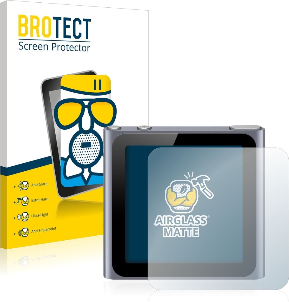 BROTECT Entspiegelungs Schutzglas für Apple iPod nano 2011 (6. Gen.) Schutzfolie Panzer Folie Glas Display Schutz matt
