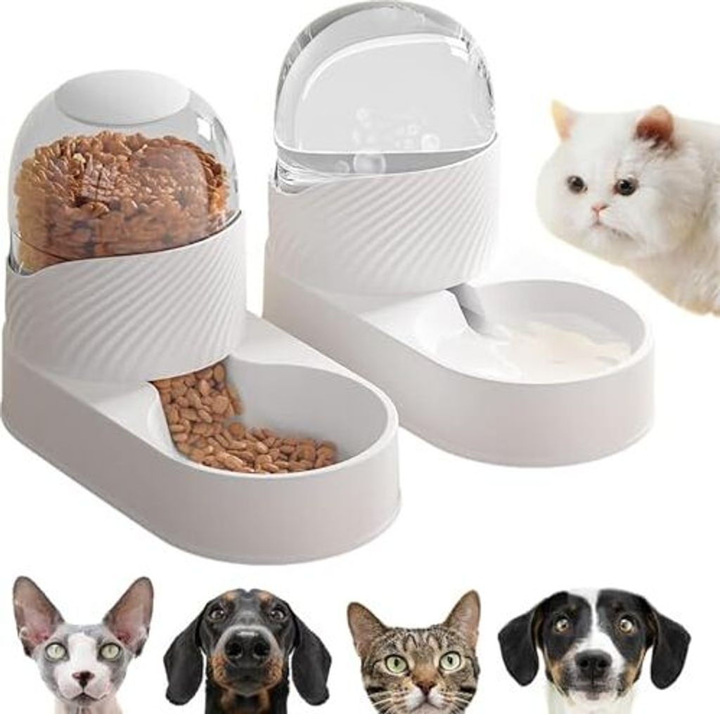 Pet Feeder Waterer Set 2L Automatische Hundekatze Schwerkraft Wasserspender 2 in 1 Futter