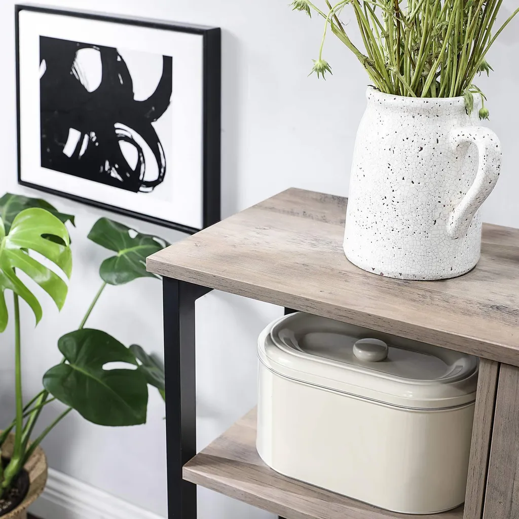 Buffet avec 3 étagères ouvertes structure métal robuste style loft - 5