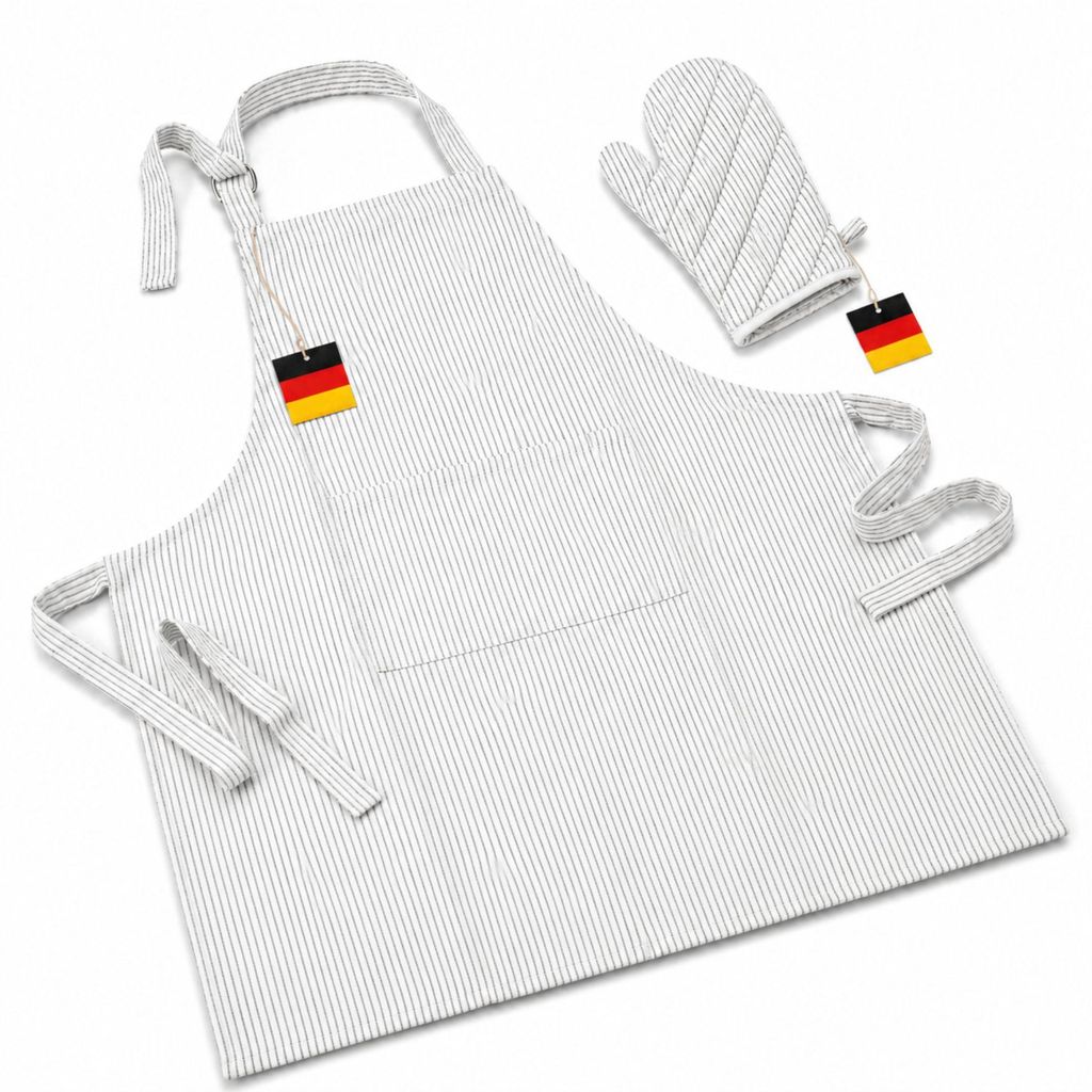 Grillschürze Küchenschürze mit Ofenhandschuh 2teilig im Set Produktbild 