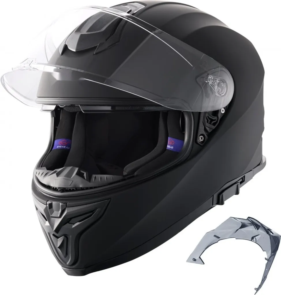 Casque intégral de moto noir taille M 57-58cm pour motocross et route
