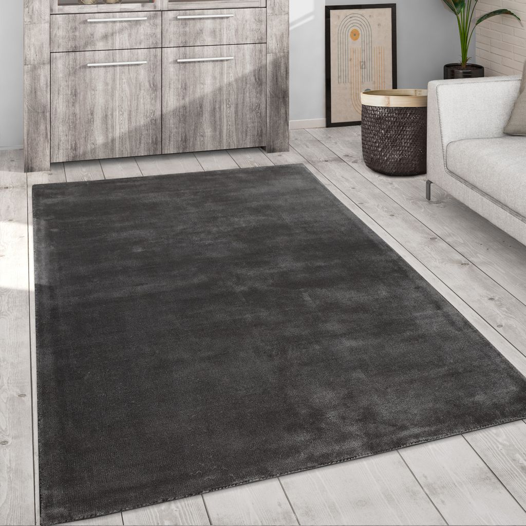 TT Home Wohnzimmer Teppich Kurzflor Modernes Unifarbenes Design Handgewebt Größe 240x340 cm