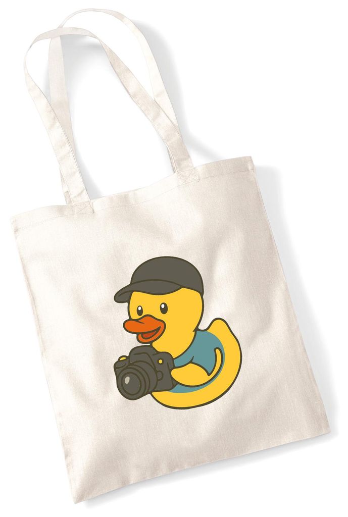Huuraa Jutebeutel Quietscheente Fotografie Comic Gummiente 10 Liter Natural Baumwolle Tasche Geschenkidee