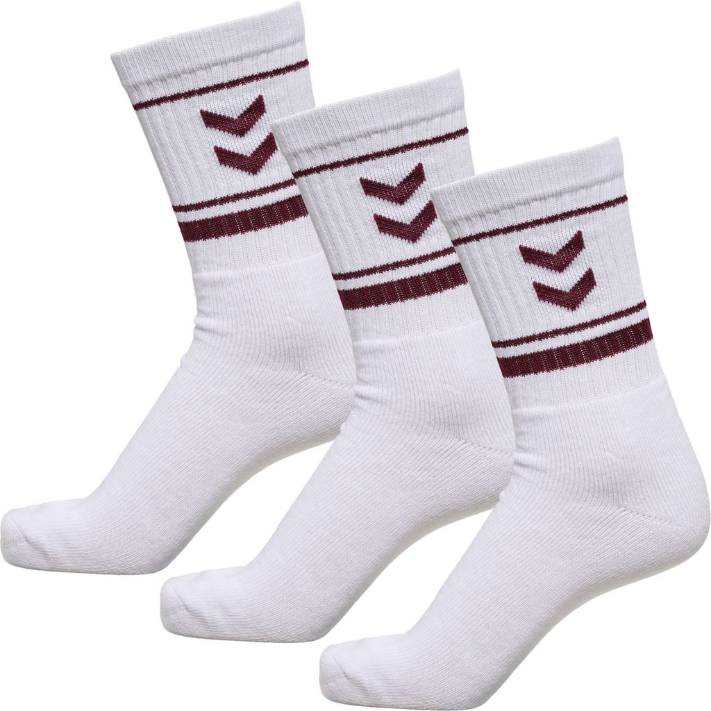 Hummel 3er Pack Socken Weiß - Bequeme Unisex Sportsocken