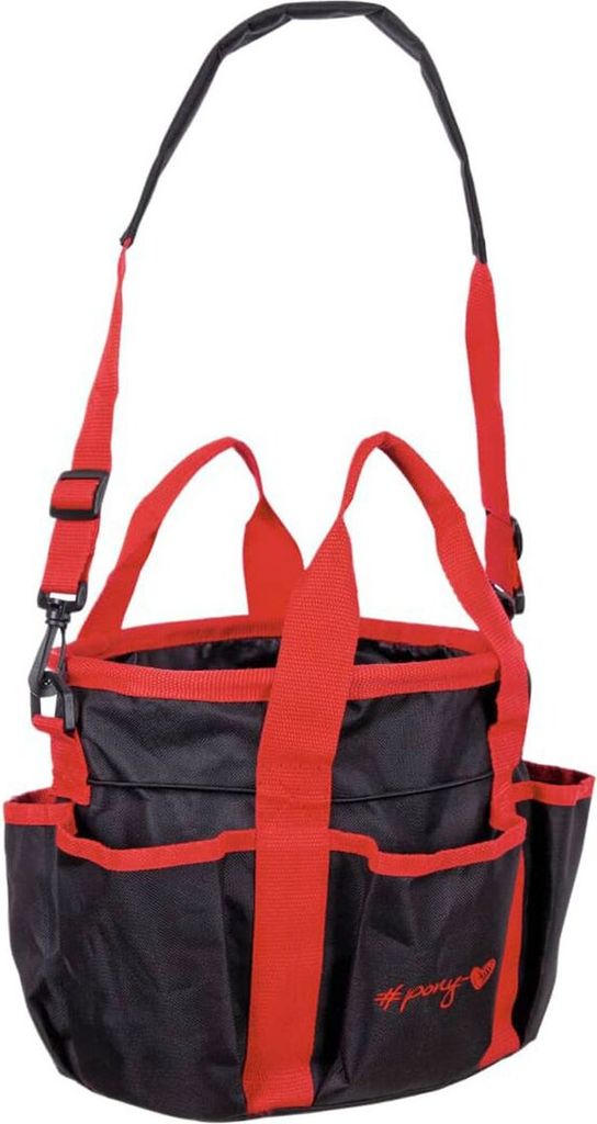 Putztasche USG schwarz rot 6 Seitentaschen Ø 25x24 cm wasserabweisend