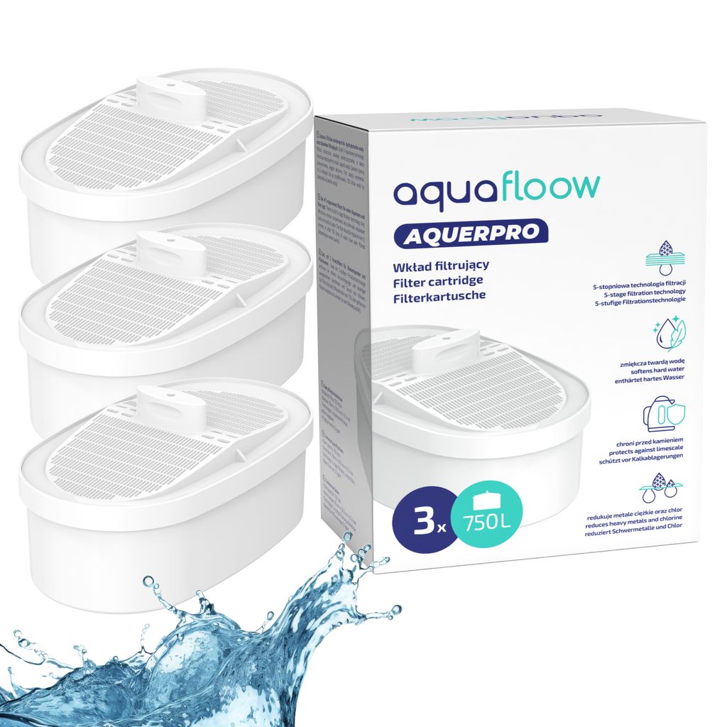 3x Aquafloow erzatz filters Kompatibel mit WD-WFD-24 WD-PT-05P WD-PT-07W WD-WFD-40 NSF Filters Systems ACF Filter, Filterkapazität 750 L
