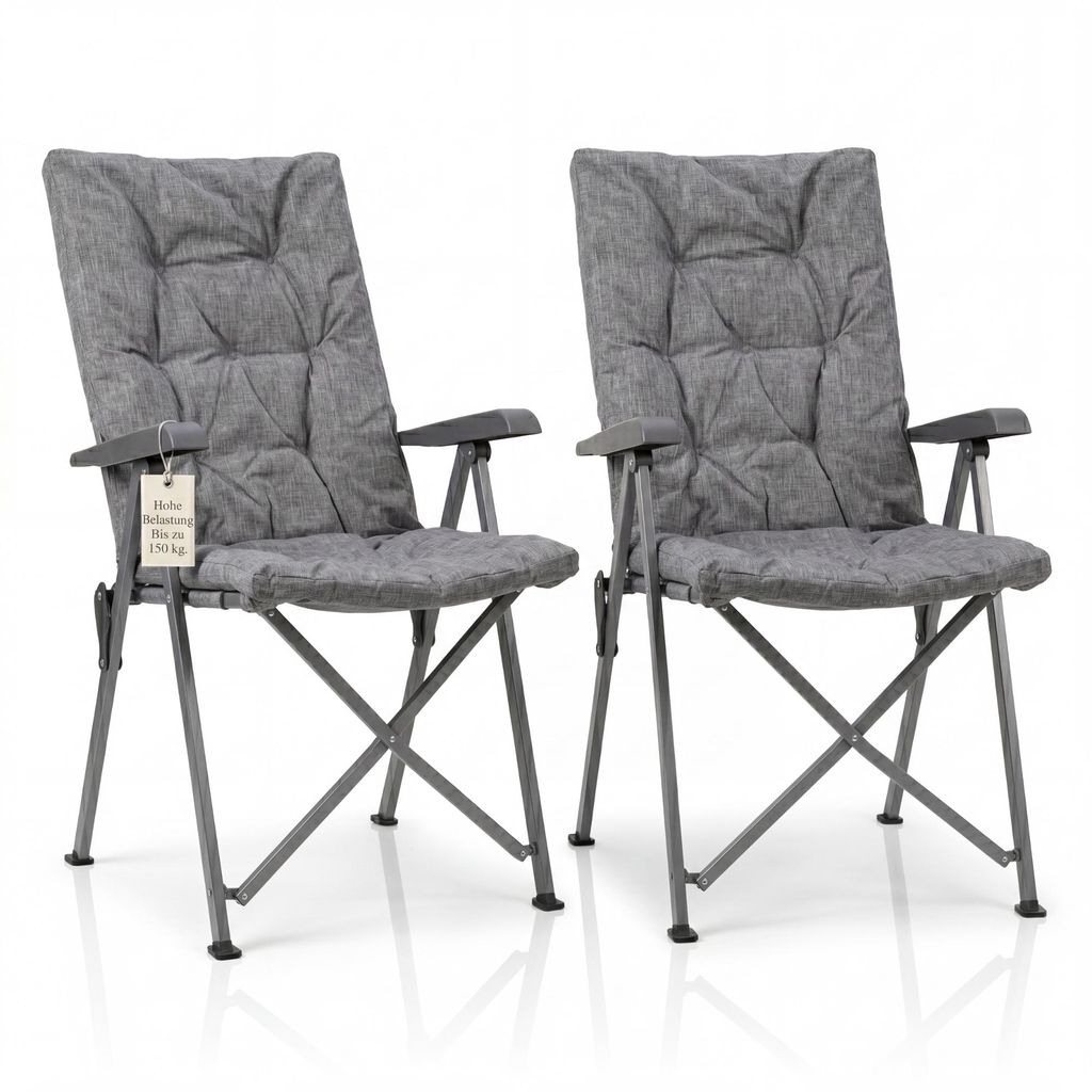 BigDean 2er Set Campingstuhl faltbar, 4-fach verstellbar, Produktbild 