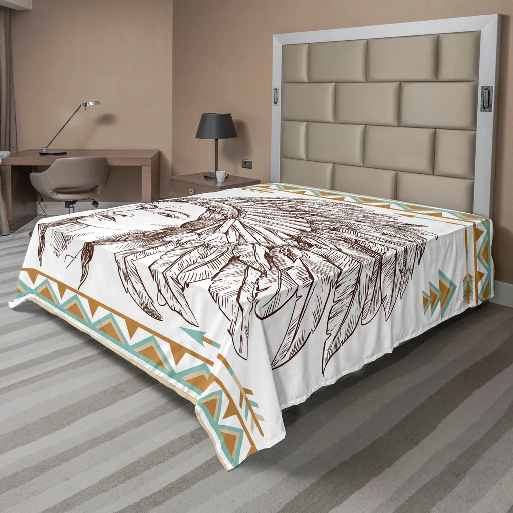 Drap de lit anti-plis et extra large 275x260 cm pour literie ethnique