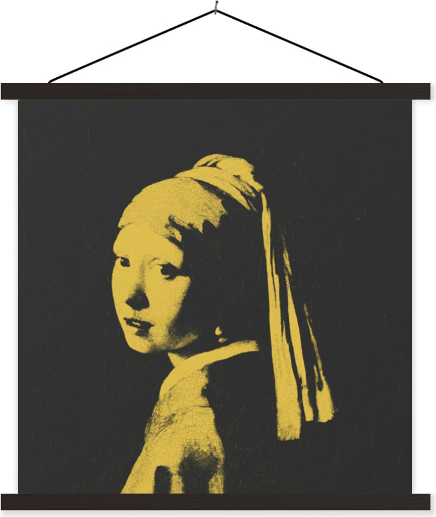 MuchoWow Textilposter Das Mädchen mit dem Perlenohrring - Vermeer - Kunst 40x40 cm mit schwarzem Rahmen - Fotos