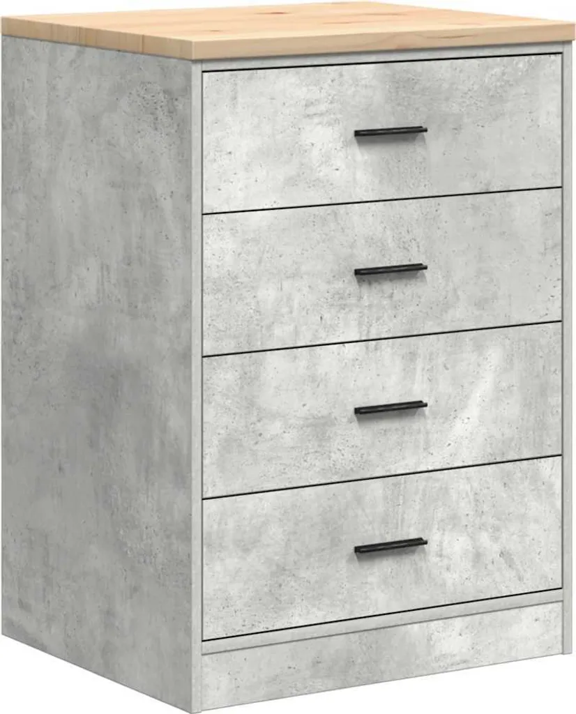 Armoire garage pin massif gris béton : robustesse et design industriel