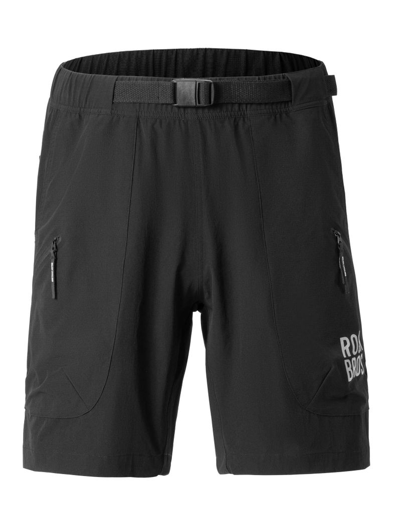ROCKBROS Radlerhose Herren Kurz Fahrradhose mit Magnetbund, Schnelltrocknend Radhose, für MTB Radsport Laufen Schwarz Euro Größe 2XL