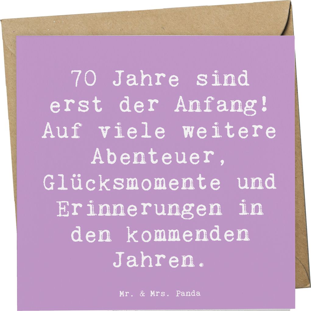 Mr. & Mrs. Panda Grußkarte Spruch 70. Geburtstag Beginn - Lavendeltraum - Geschenk, Happy Birthday, Glückwunschkarte, Jubiläum, Geburtstagsgesch...