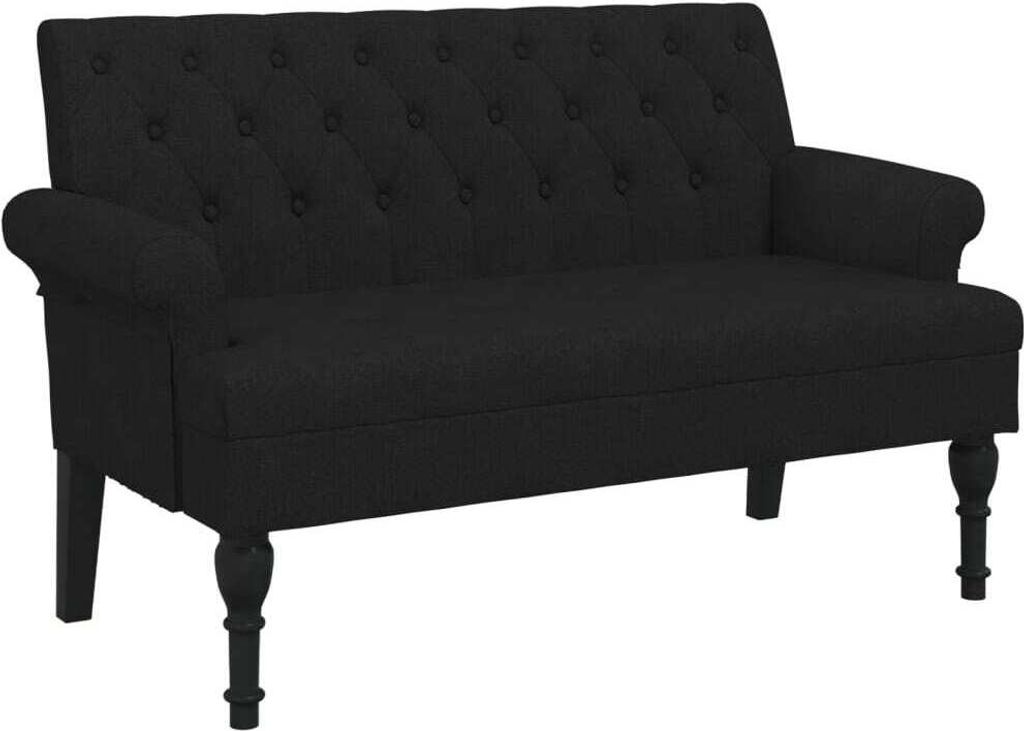 vidaXL Banc avec dossier noir 120x62x75,5 cm Tissu Image du produit 