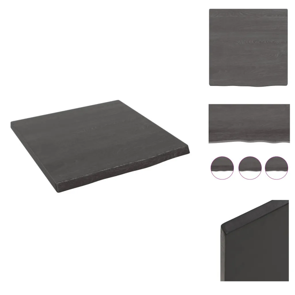 Mensola Parete Grigio Scuro Rovere Massiccio 40x40 - vidaXL Casa