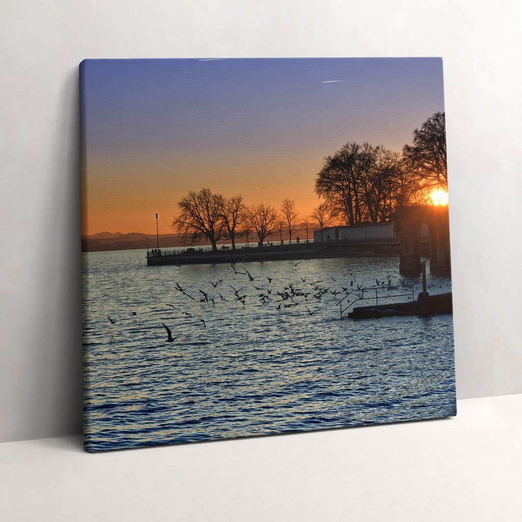 Lake Constance in Germany – Leinwandbild Wandbild – 60x60 cm – Leinwandbilder – Wandbilder – Schlafzimmer – Flur