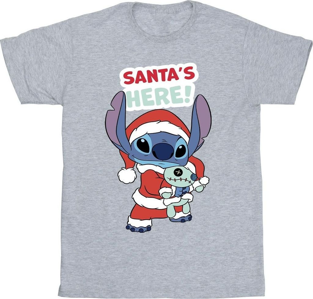 Disney - "Santa's Here" T-Shirt für Herren BI33730 (S) (Grau)
