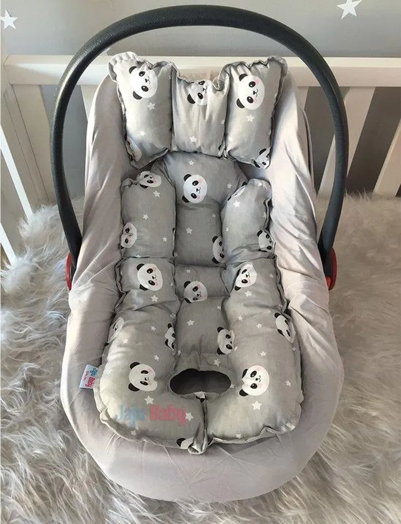 Assise de poussette universelle en coton Jaju Baby avec motif panda
