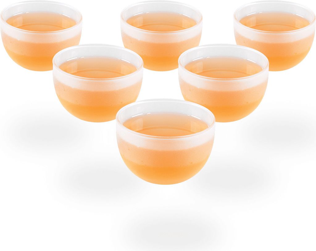 Melina Teetassen / Teecups / Glascups, 6 Glastassen je 120ml, classic gefrosted