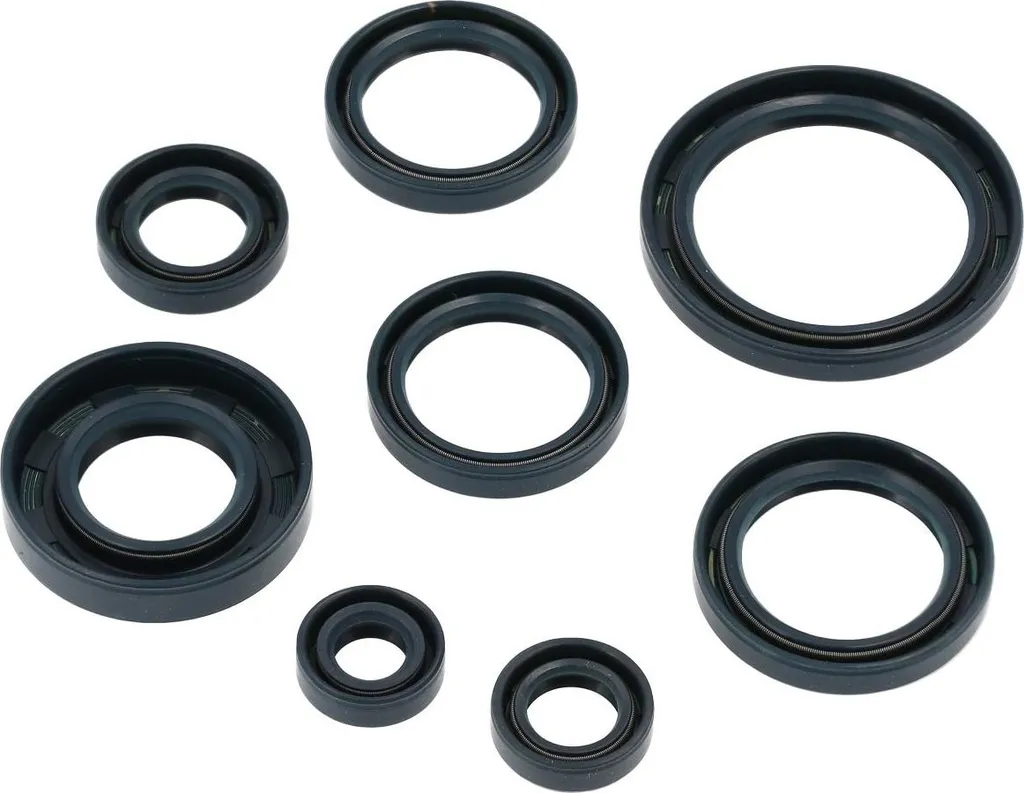 Set: anelli di tenuta dell'albero, 8 pezzi, blu, doppio labbro - AWO 425 Sport
