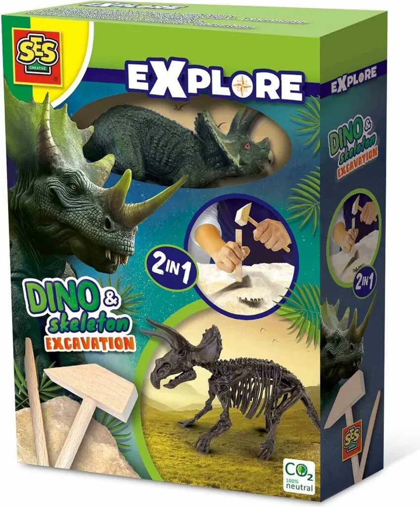 Jeu d'Excavation Triceratops SES Creative - Kit de Découverte avec Outils
