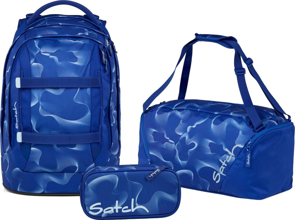 Satch Schulrucksack-Set PACK Vibrant Blue 3-teilig, ab 5. Klasse