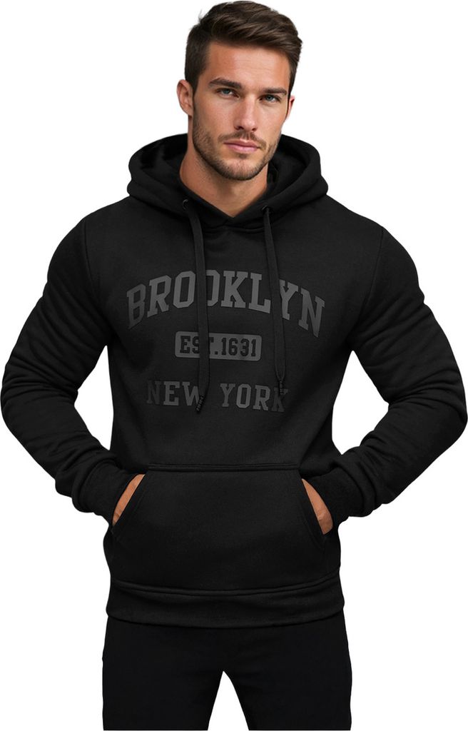 Herren Kapuzenpullover Schwarz OZONEE JS/8B1350/3Z L