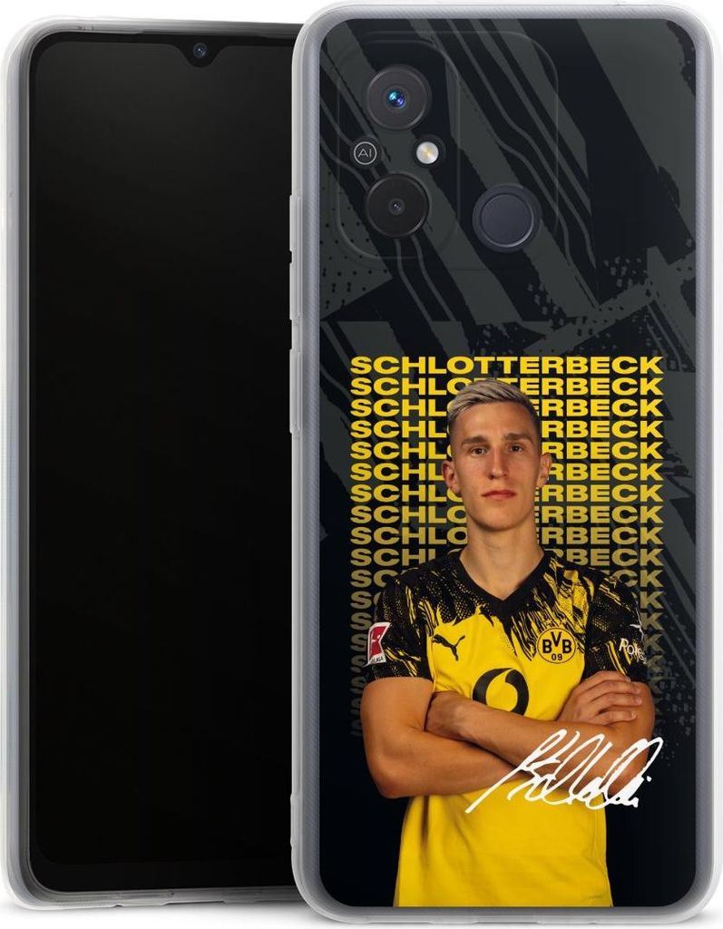 DeinDesign Handyhülle für Xiaomi Redmi 12C Silikon Hülle Case Smartphone Schutzhülle BVB Borussia Dortmund Nico Schlotterbeck