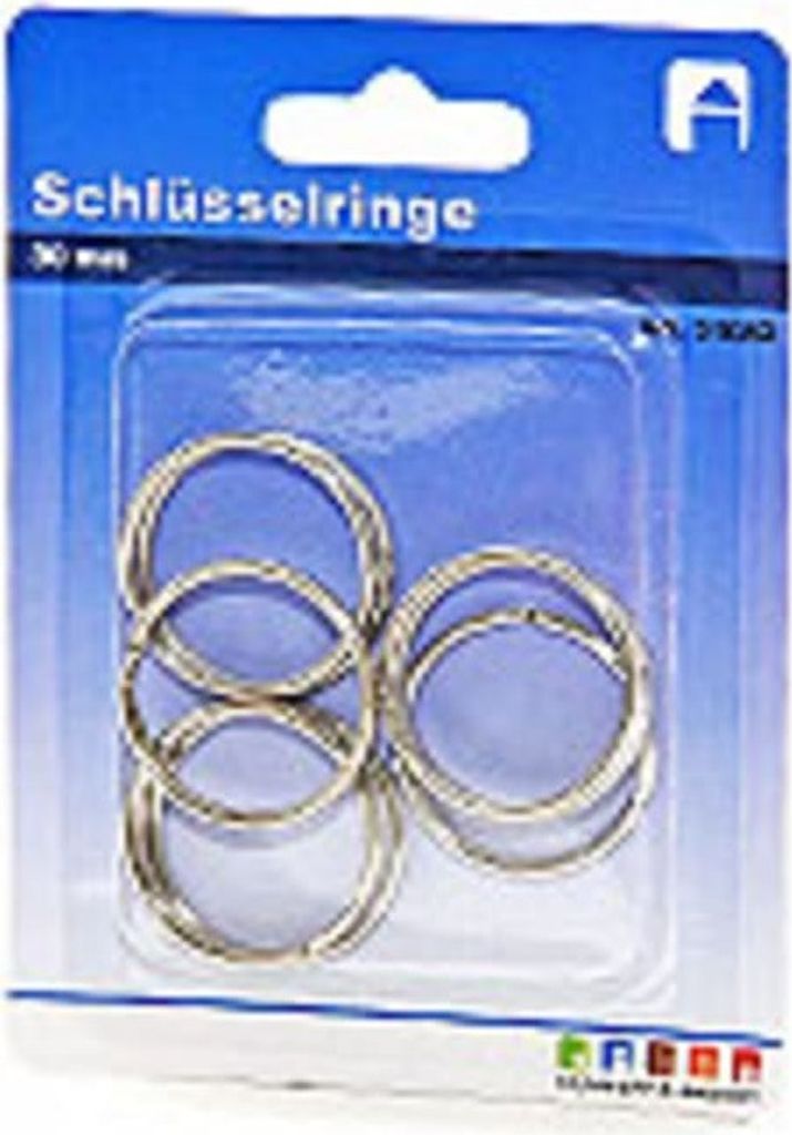Robuste Schlüsselringe aus Eisen, Schwarz, 8er-Set – Ø 30mm Metallringe für Organisation & DIY