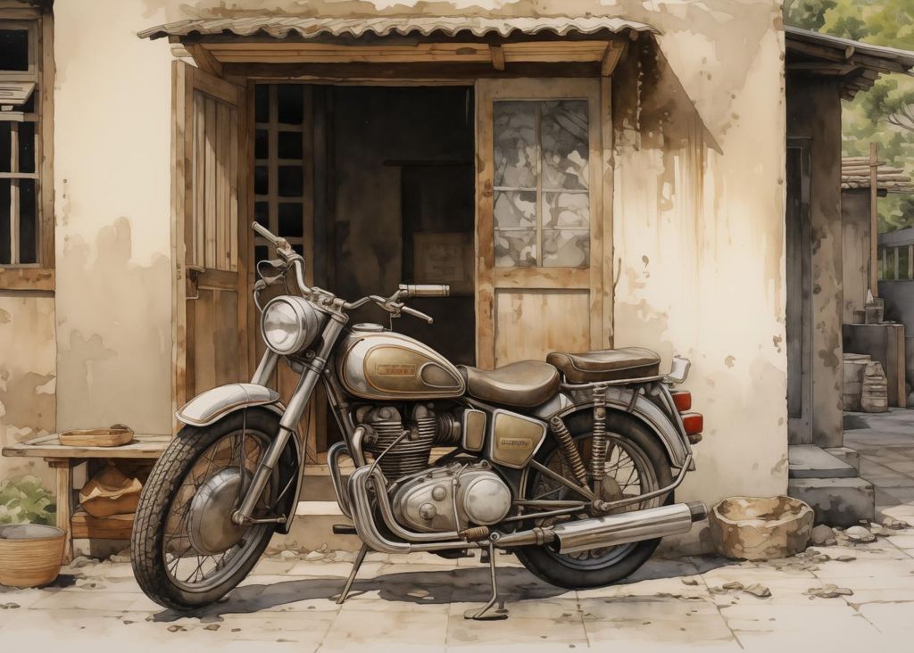 Plakat 35x25cm Motorrad Einsame Flucht